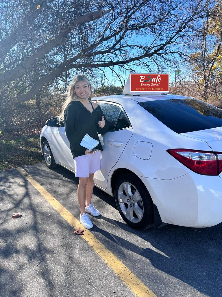 Shazia's driving student passed her test.